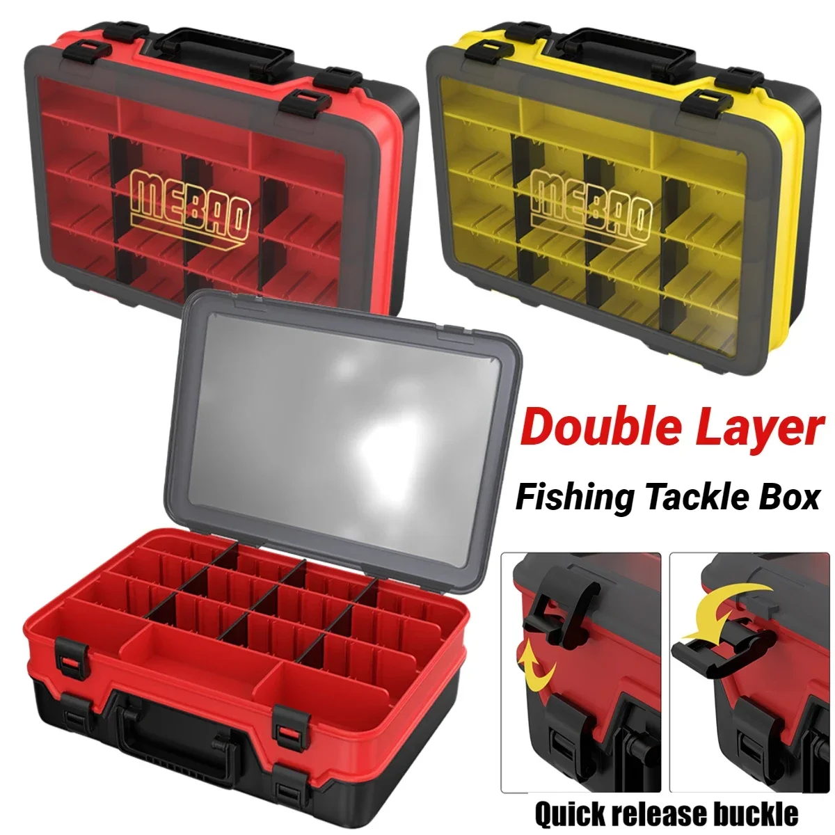 MEBAO VS-3070 Portable fishing gear box double layer detachable fishing accessories lure hook storage box