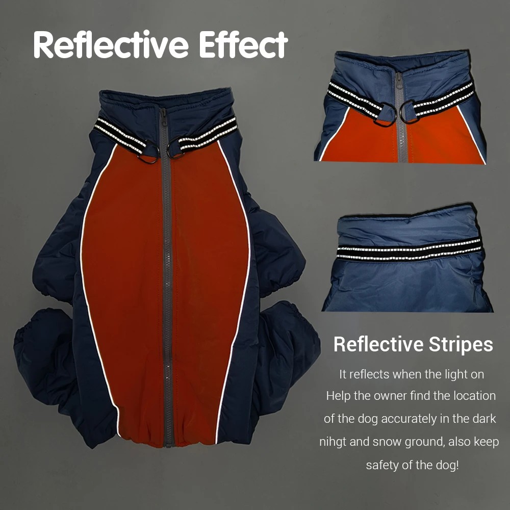 Ropa de invierno para perros grandes, abrigo grueso de lana, monos impermeables para Bulldogs, Labrador
