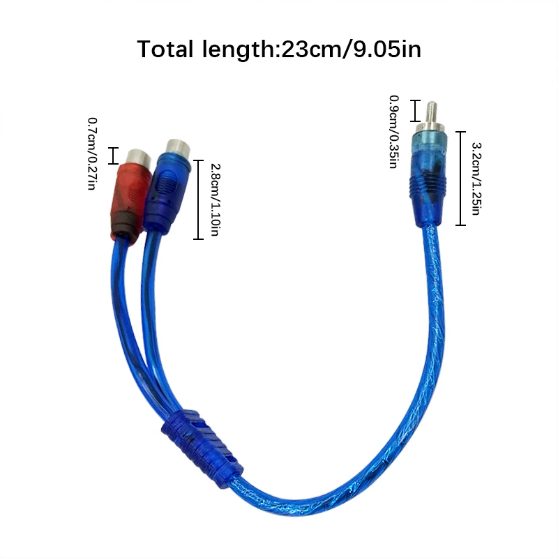 Auto Cube RCA Cable Car Audio 2RCA Male to 1RCA Female Toyota Speaker Adapter 29cm Car Stereo Wiring Kit