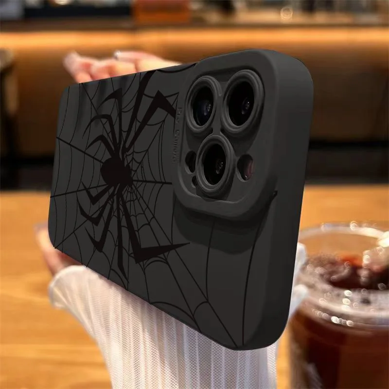 Spider Web Design Phone Case For Xiaomi Mi 11 Lite 5G 14T 13T 12T 14 13 12 Poco F6 F5 X6 X5 X3 M6 Pro F3 Shockproof Bumper Cover