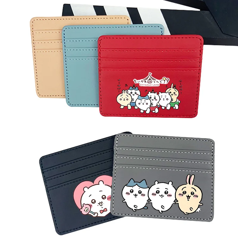 2026 Chiikawas Card Holder Ins Anime Premium Purse Three Card Slots Position Women Delicate Mini Wallet Holder Birthday Gift