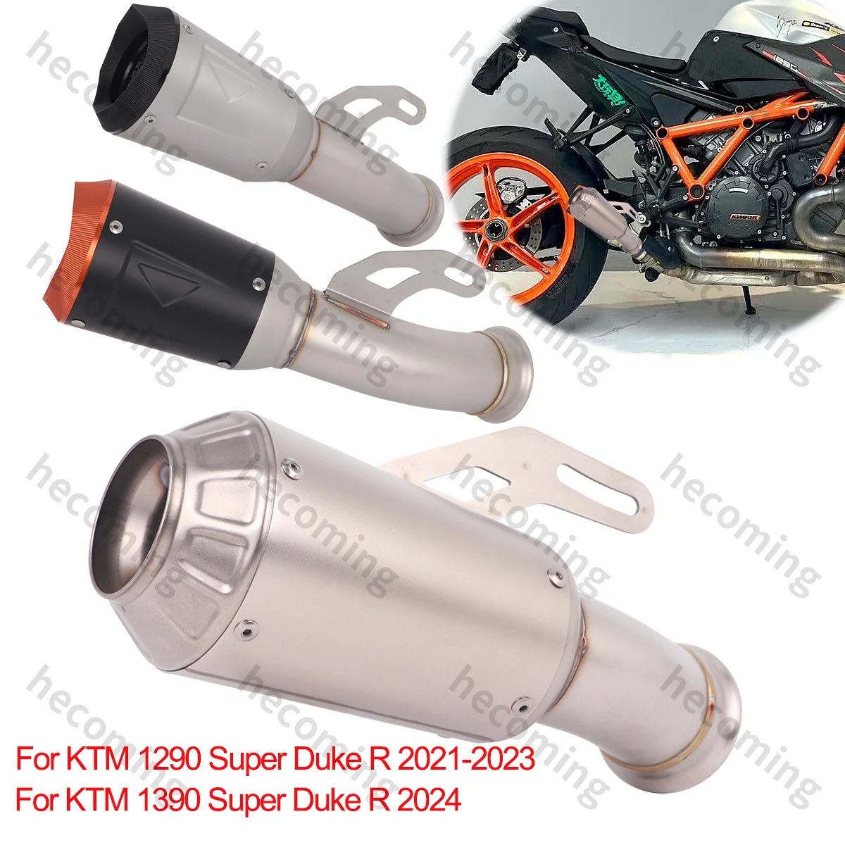 

Slip On For KTM 1290 Super Duke RR For KTM 1390 Super Duke R Exhaust Systems Mid Link Pipe Escape Muffler