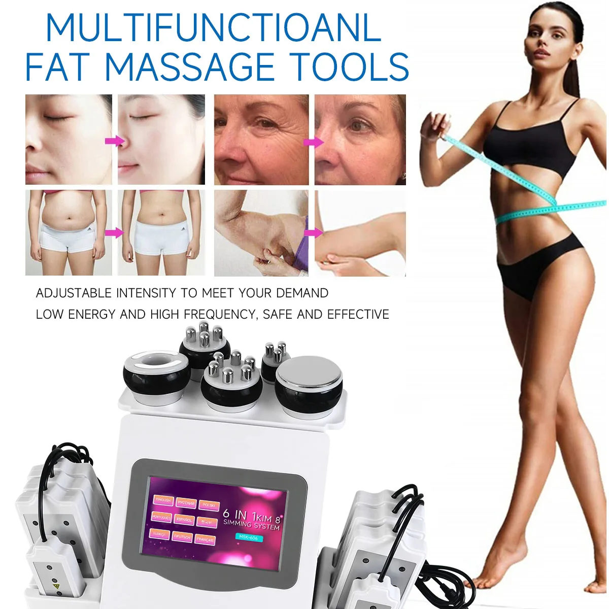 NEWGAGA 6-in-1 30K 40K 60K 80K Ultraschall-Kavitationsgerät Körpergewichtsreduktion Vakuum-Lipo Schlankheitsmassage Fitness KIM8 Maschine – Detail 10