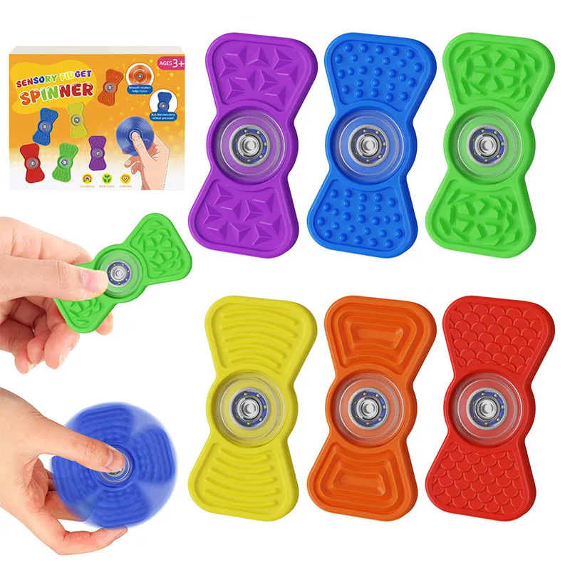 New 6PC for Kids Boys Girls Random Mini Finger Gyro Toys Fid