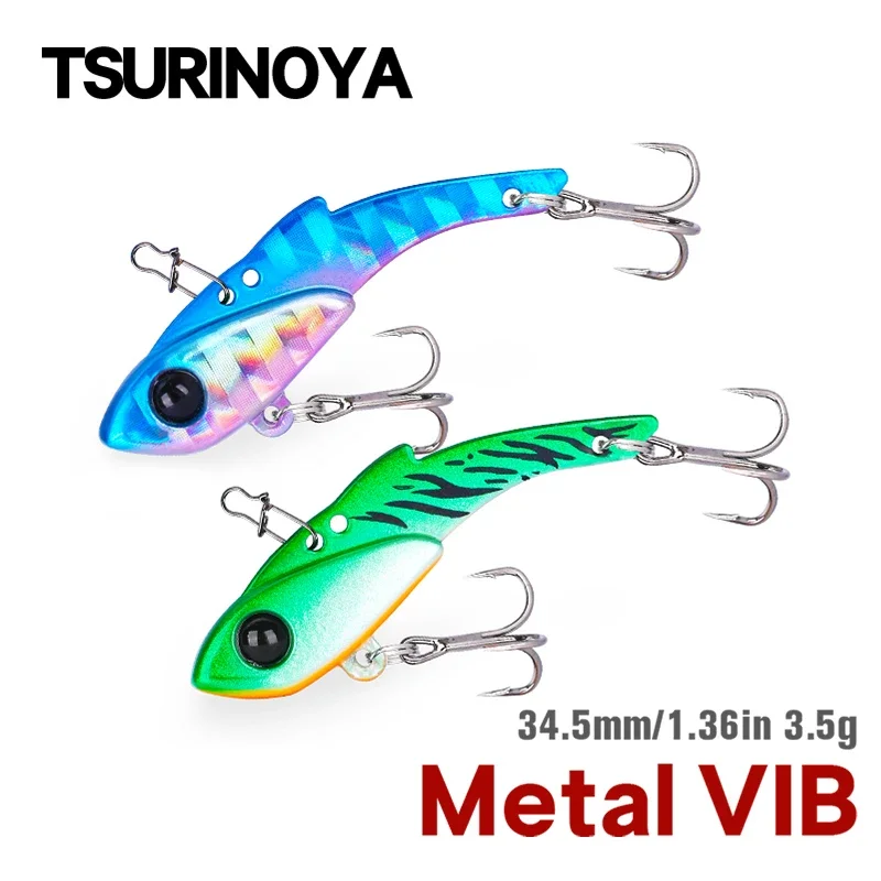 TSURINOYA 34.5mm 3.5g Metal VIB Fishing Lure PIED FALCONET Ajing Trout Saltwater Ice Fishing Hard Baits Blade Lure Pike Bass