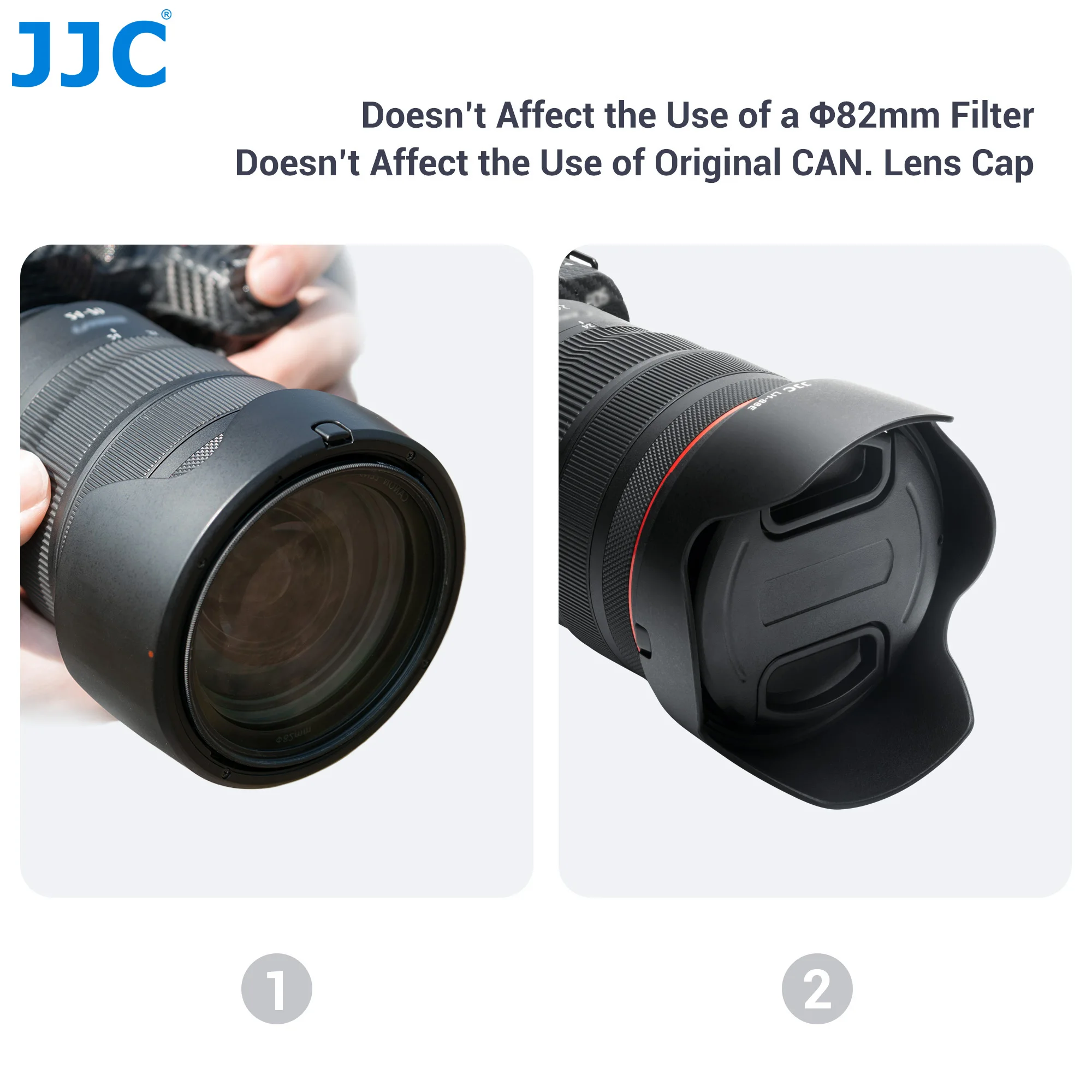 غطاء غطاء عدسة JJC لعدسة Canon RF 24-70mm f/2.8 L IS USM، يستبدل غطاء عدسة Canon EW-88E