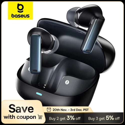 Baseus Bowie M2s auriculares inalámbricos-48dB cancelación activa de ruido auriculares Bluetooth 5,3 38ms auriculares de Audio espacial de baja latencia