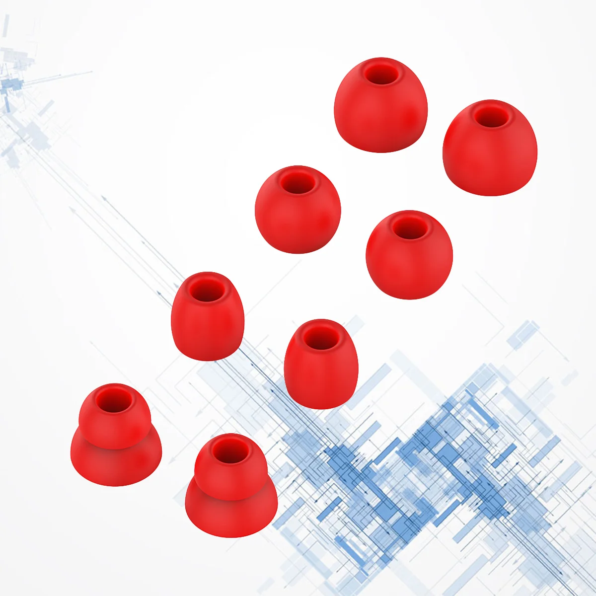 8pcs Silicone Earbuds Tips Earphone Case In Ear Silicone Sleeve Cover for Wireless Headset (As Shown)