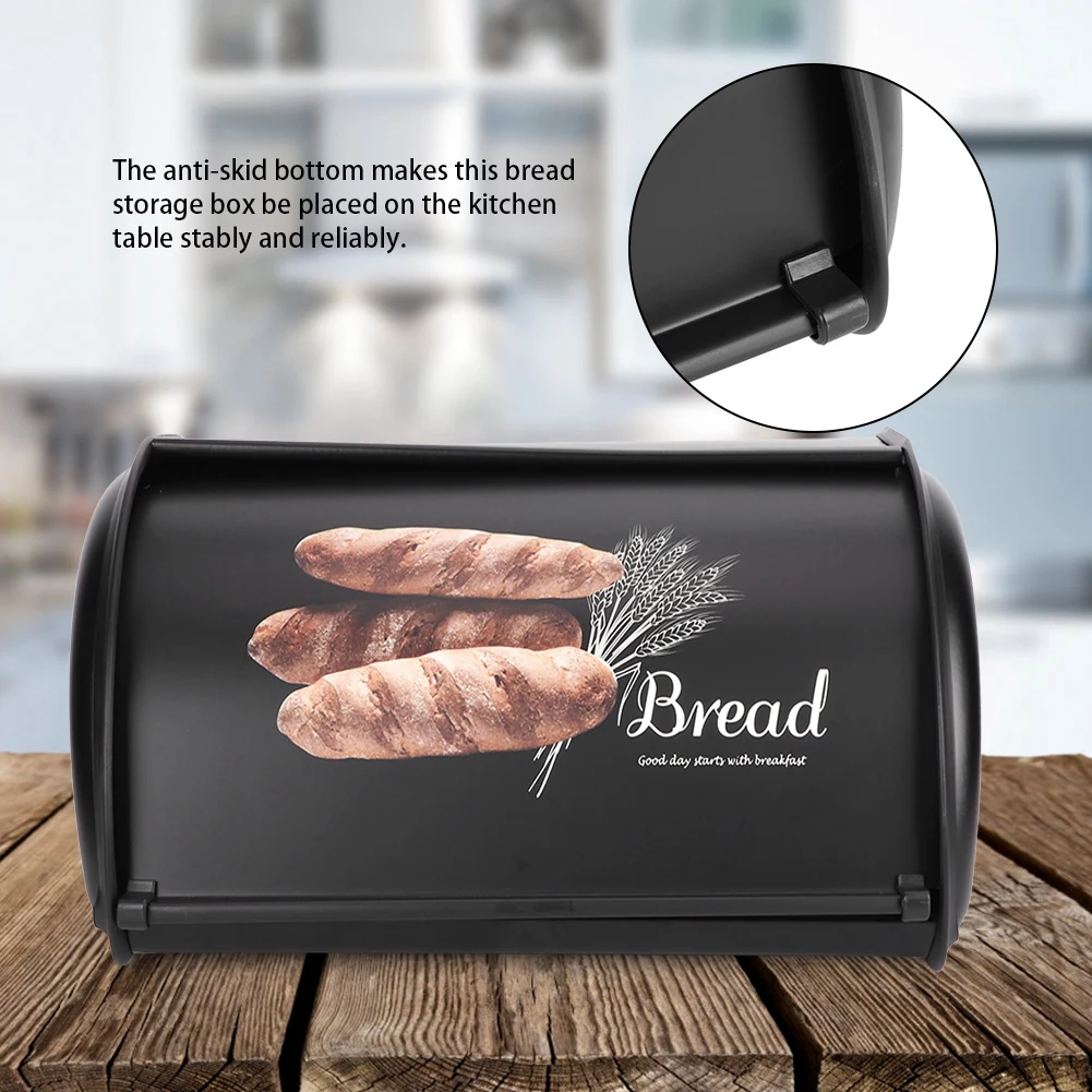 Bread Bin Bread Holder Large Capacity Stainless Steel Bread Box Holder Bin Container Kitchen Storage Organizer Bread Storage Box