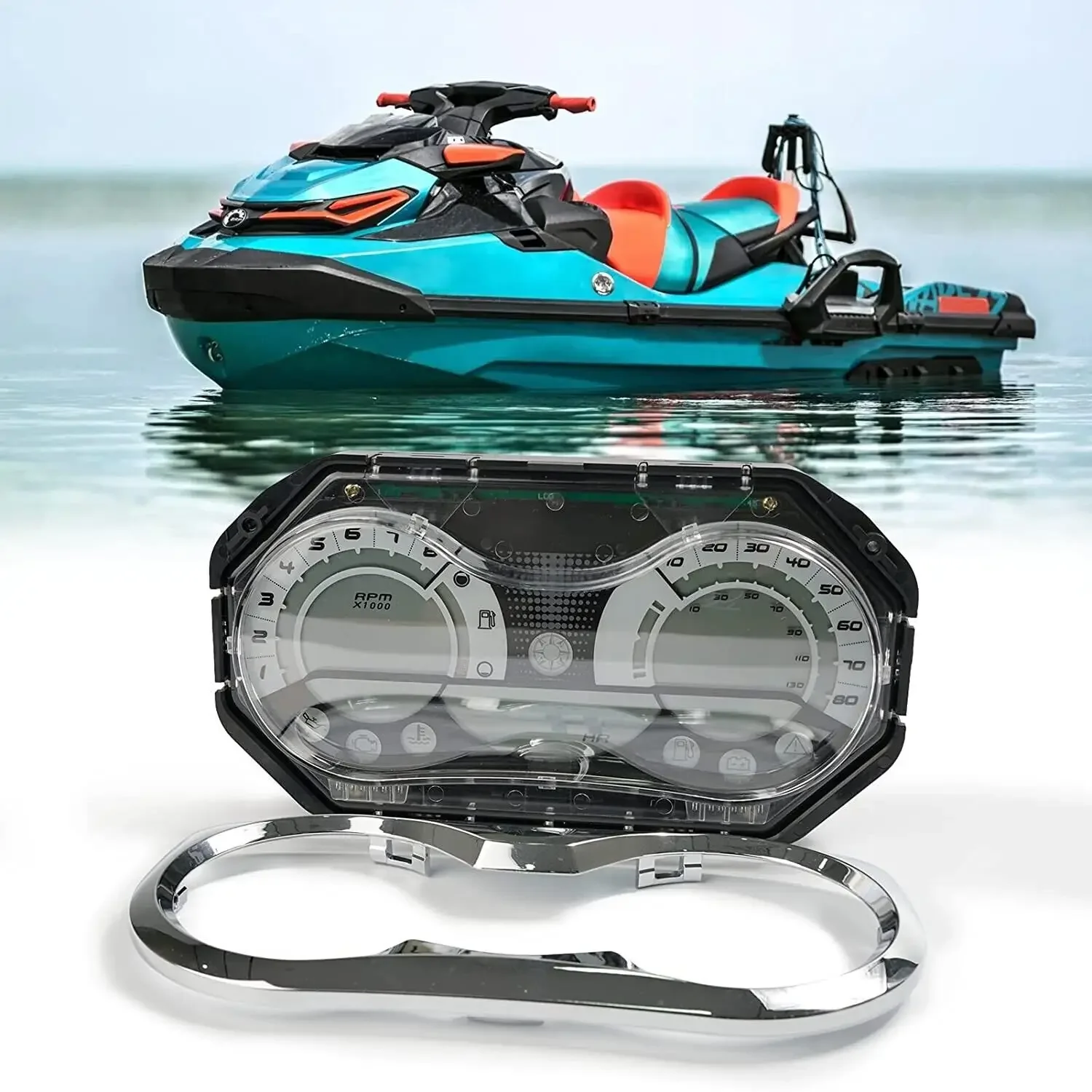 GEFENSI 278002270 LCD Speedometer Gauge Cluster For Sea Doo BRP GTX RXP RXT Wake 2006-2011 278002328, 278002326, 278002319