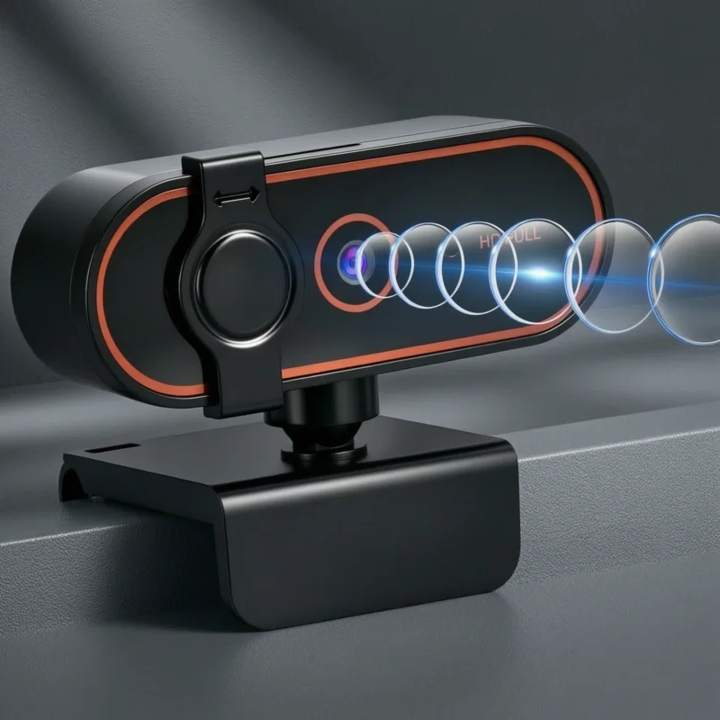 Rofessional Live Streaming Webcam USB2.0 Drive-free Plug & Play Rotation Dual Noise Reduction Microphone Privacy Lens Cover