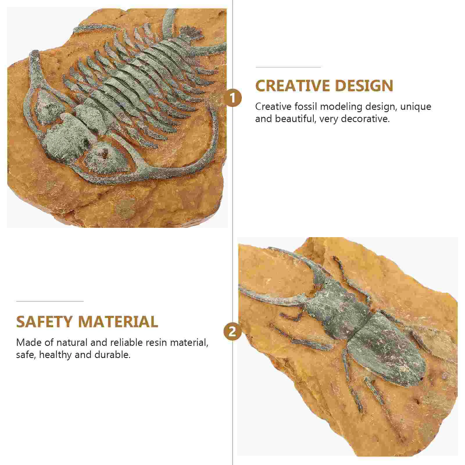 Simulation Terrarium Decors Simulated Resin Fossil Reptile for Small Pet Bearded Dragon Habitat