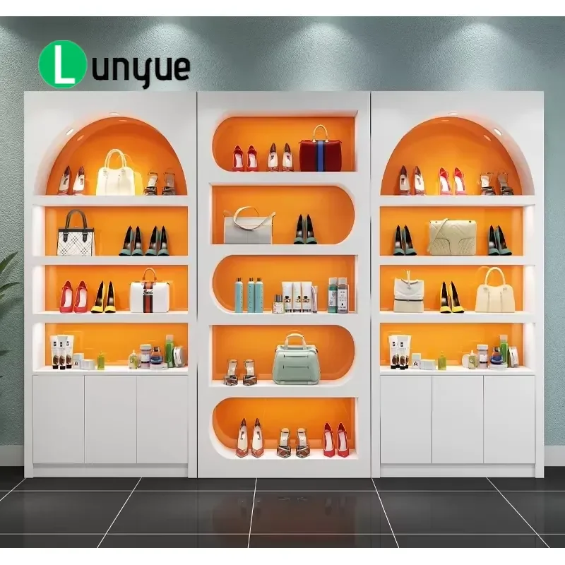 Beauty Cosmetic Display Cabinet Shoe Bag Storage Rack Hair Showcase Organizer Multi Purpose Furniture for Store