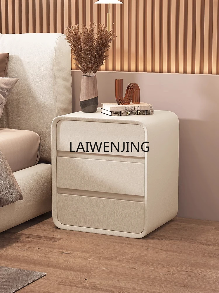 

SGF simple solid wood bedside table leather art bedside cabinet simple decoration