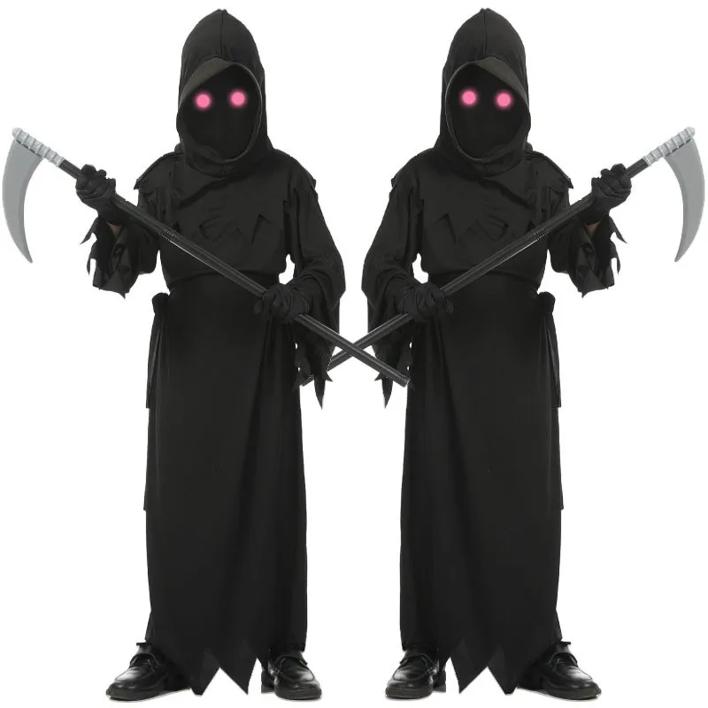 Halloween Festival Mystery Horror Grim Reaper Clothes Cosplay Grim Wizard Devil Dress Costume Grim Reaper Birthday Cosplay Party