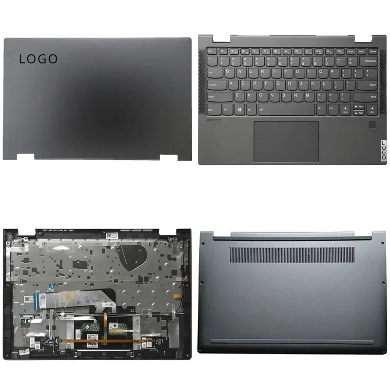 

Новинка для ноутбука Lenovo Yoga C640-13 IML, задняя крышка с ЖК-дисплеем, передняя панель, верхняя часть упора для рук, нижняя база, петли для клавиатуры