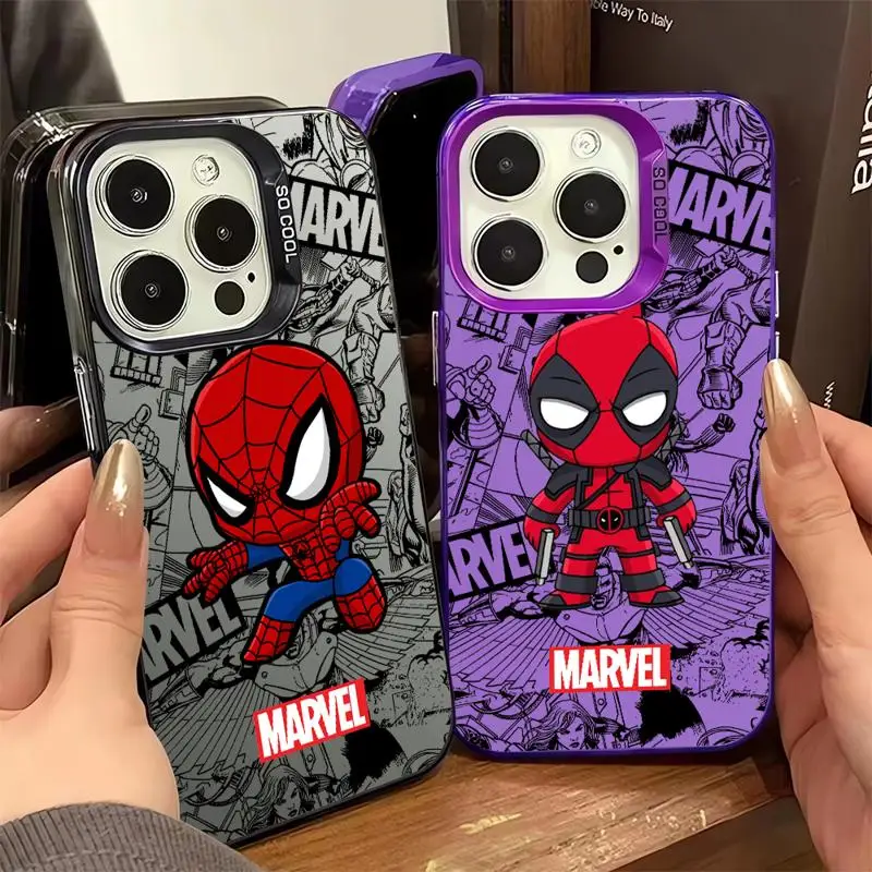 Cartoon Deadpool SpiderMan Case for Xiaomi Redmi A1 13C 9C 9T Note 7 8 9 9S 10 11 12 13 Pro K60 Ultra 4G 5G Matte Back Cover