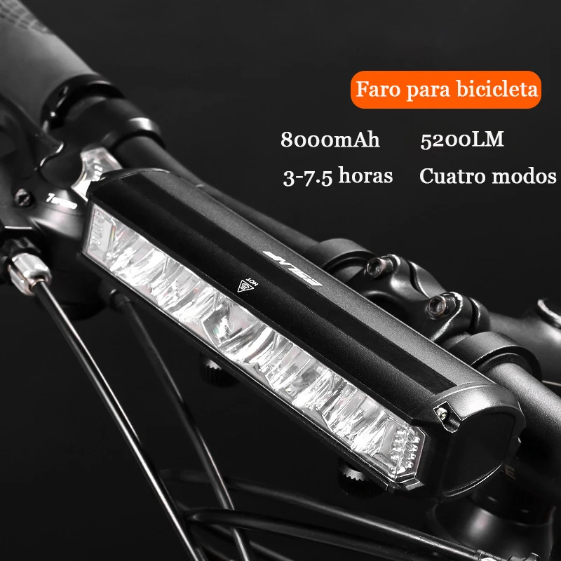 Front Bike Light, 5200 Lumens 8000 mAh Waterproof Night Riding Torch USB Charging Road Bike Light Accessories Cycling Equipment