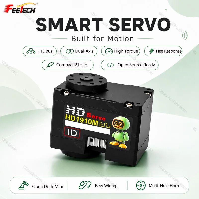 Feetech HD-1910-C001 HD1910 Coreless TTL 360 Magnetic Servo for Microduck AI Robot Biped Robot Finger Joint Dexterous Hand Robot
