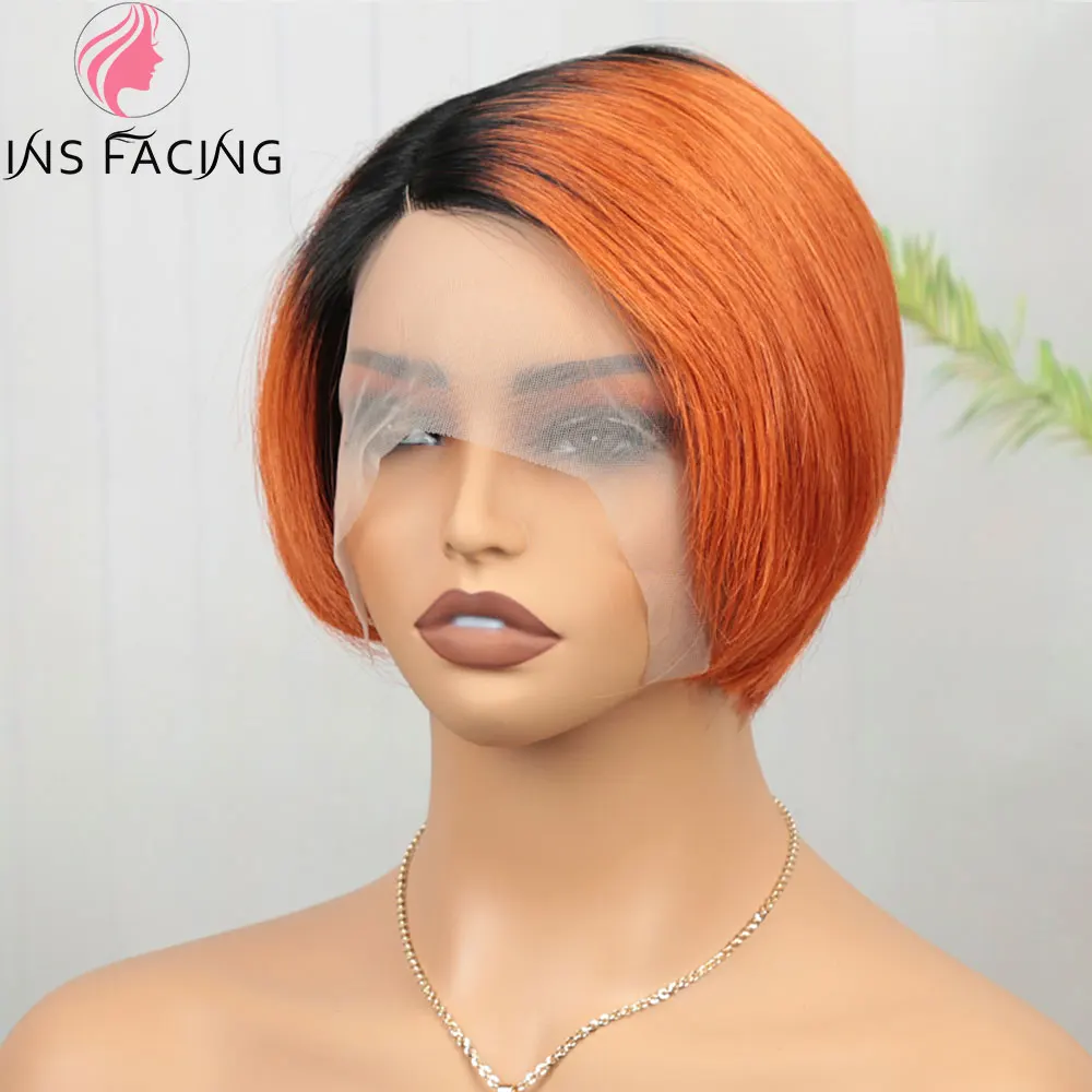 

INS FACING Short Pixie Cut Wig Human Hair 13x1 Lace Frontal Wigs Straight Bob Wigs for Women Lace Front Human Hair Side Part