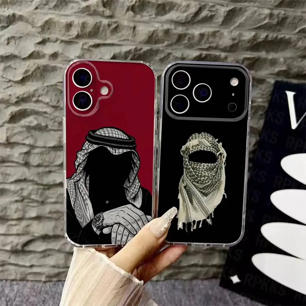 

Hattah Keffiyeh Fashion Phone Case For iPhone 6,16,15,14,13,12,11,17 Pro,Max,Plus,X,XS,XR,SE,Mini Transparent Soft Cover