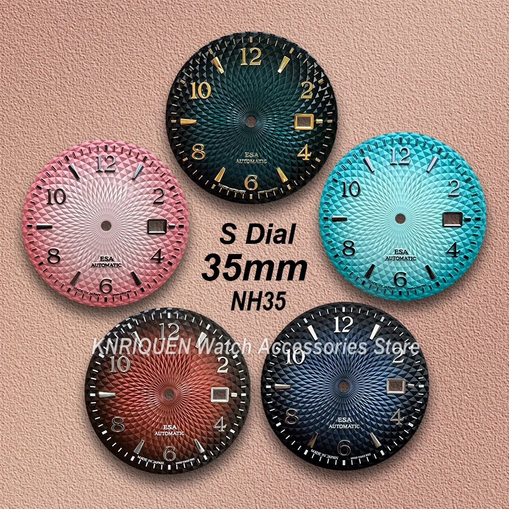 

35mm S Logo Cocktail Dial Fit NH35 Movement High-Quality Lotus NH35/NH36 Dial Watch Modification Accessories