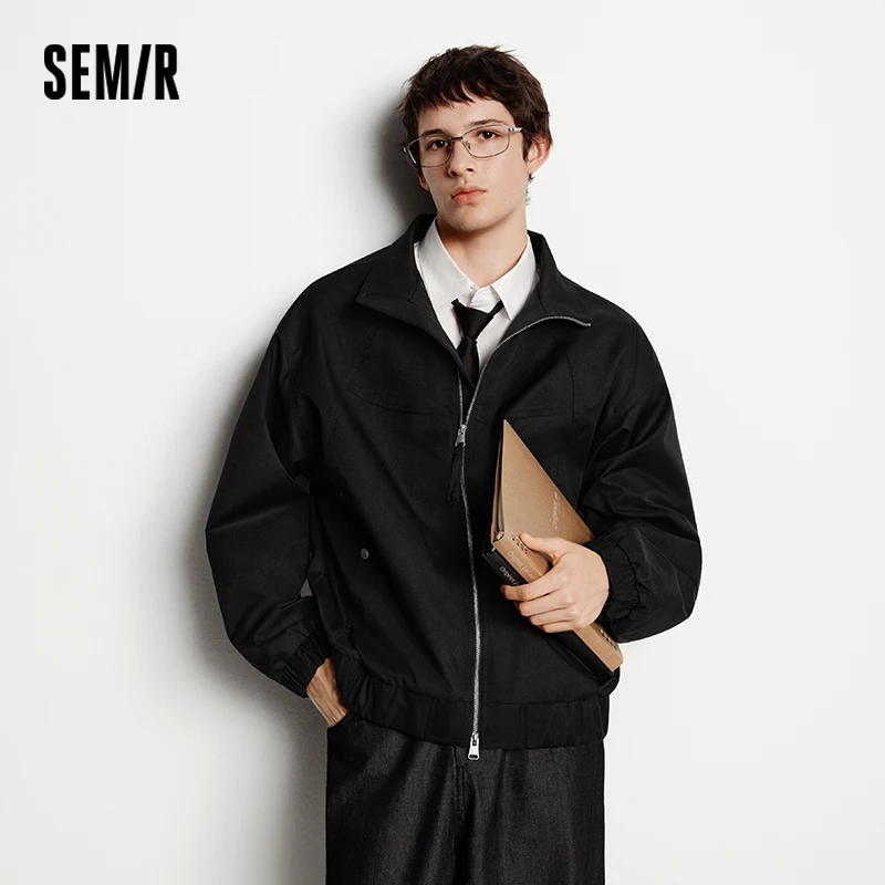 

Мужская куртка Semir, свободная посадка с воротником-стойкой, молодежный стиль, осень-зима 202, минималистичное модное повседневное пальто