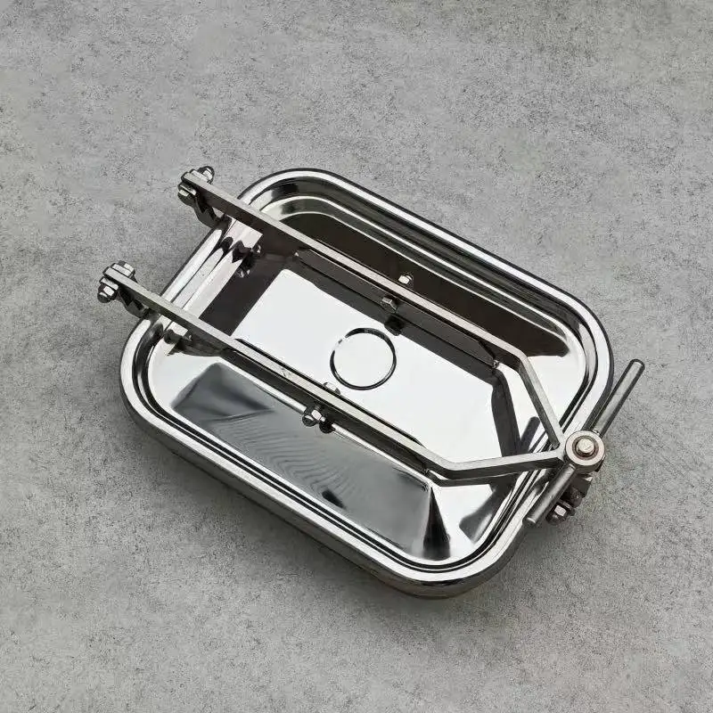 

Квадратный люк из нержавеющей стали 304/316L для резервуара для брожения и резервуара для агатации, быстрооткрывающаяся крышка гигиенического люка, руля