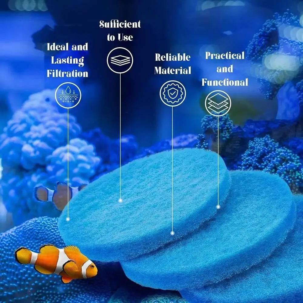 1Pcs High Density Bio Sponge Canister Filter Pad Open Cell Structure Blue Aquarium Filter Media Pre Cut Dual Filtration Action