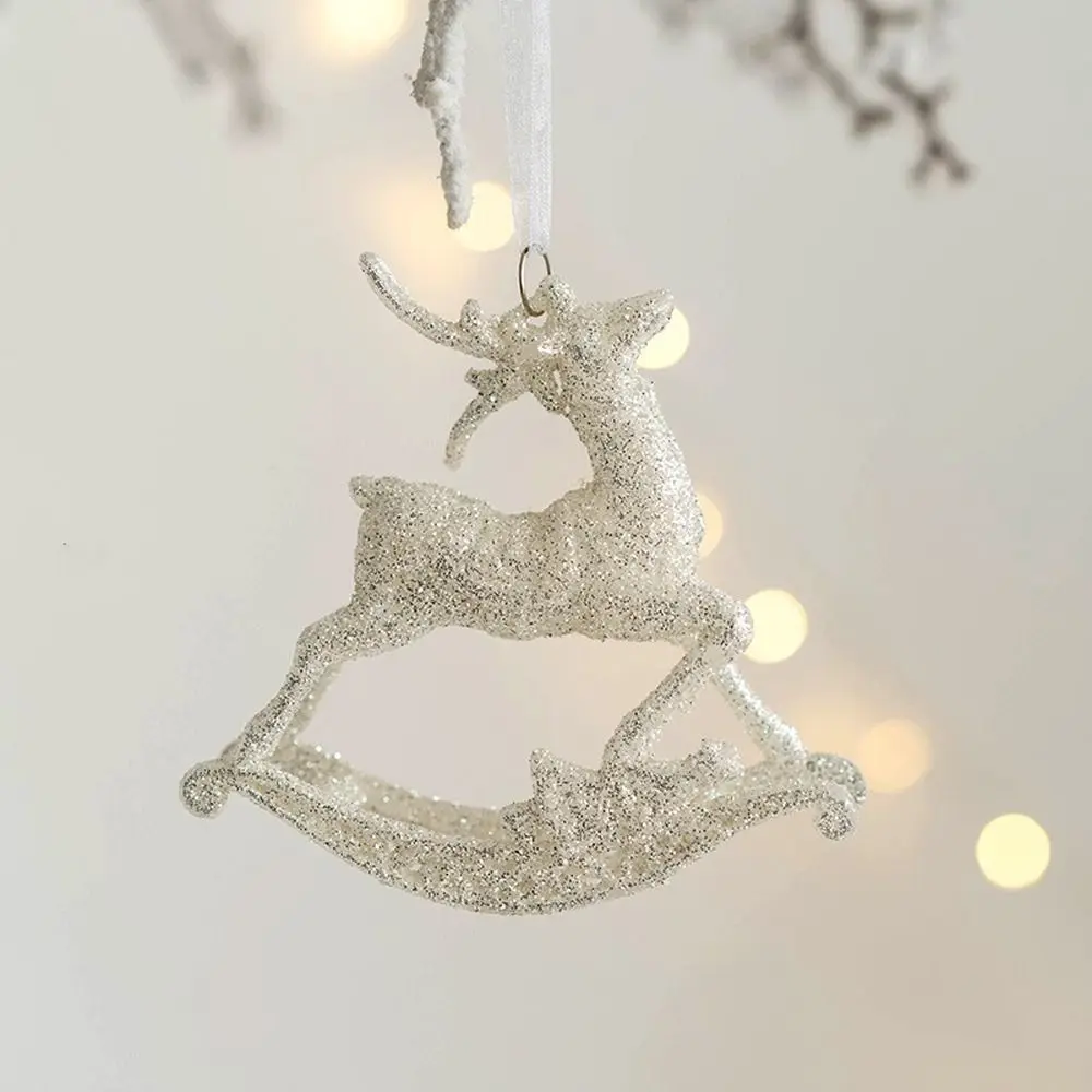 

Cartoon Christmas Glitter Elk Pendants Hanging Festival Xmas Deer Ornaments Cute Christmas Tree Decoration