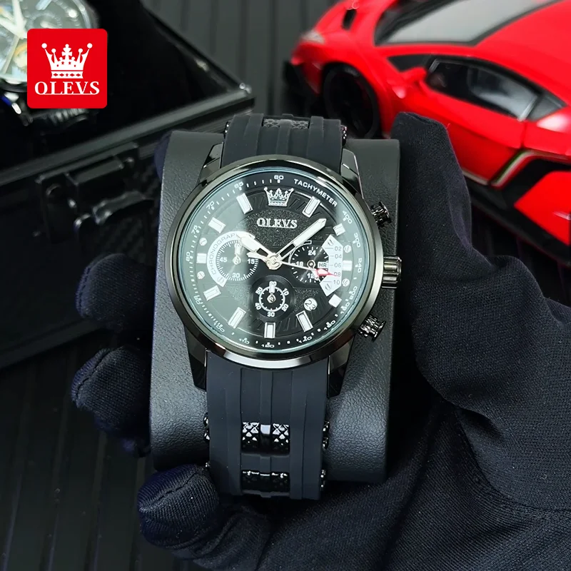 OLEVS 3690 genuine original men's watches date sporty chronograph waterproof quartz watch for man luminous trend male wristwatch