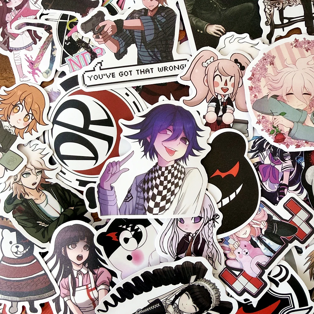 10/50 Pcs Danganronpa Monokuma Enoshima Junko Game Cartoon Character DIY Decorative Stickers Personalized Waterproof Graffiti