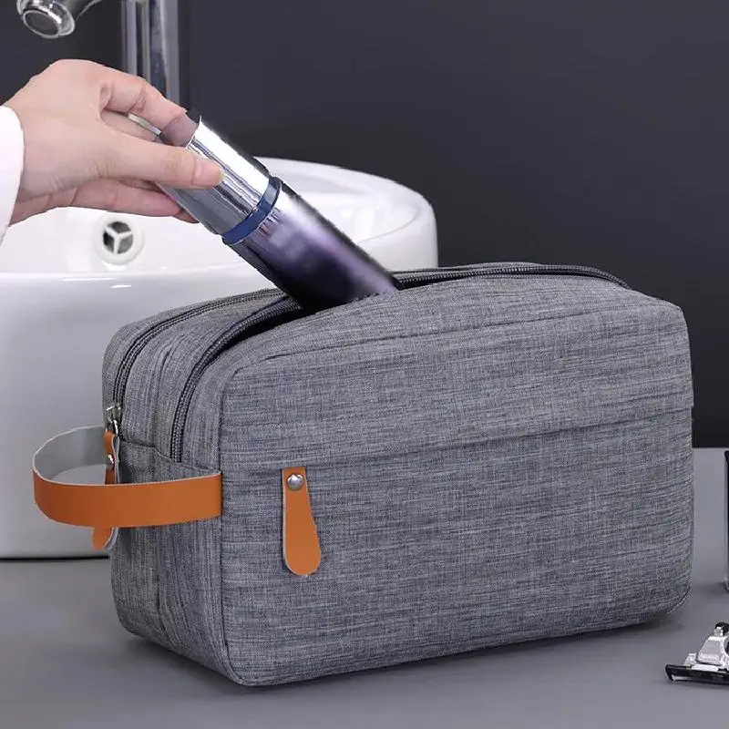 

New pure color women's handbag zipper cosmetics storage bag Oxford cloth daily waterproof wash bag