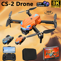 NEW MINI Drones CS-2 GPS 8K Professional HD 180° Dual Camera WIFI Brushless Motor Obstacle Avoidance FPV Foldable Quadcopter Toy