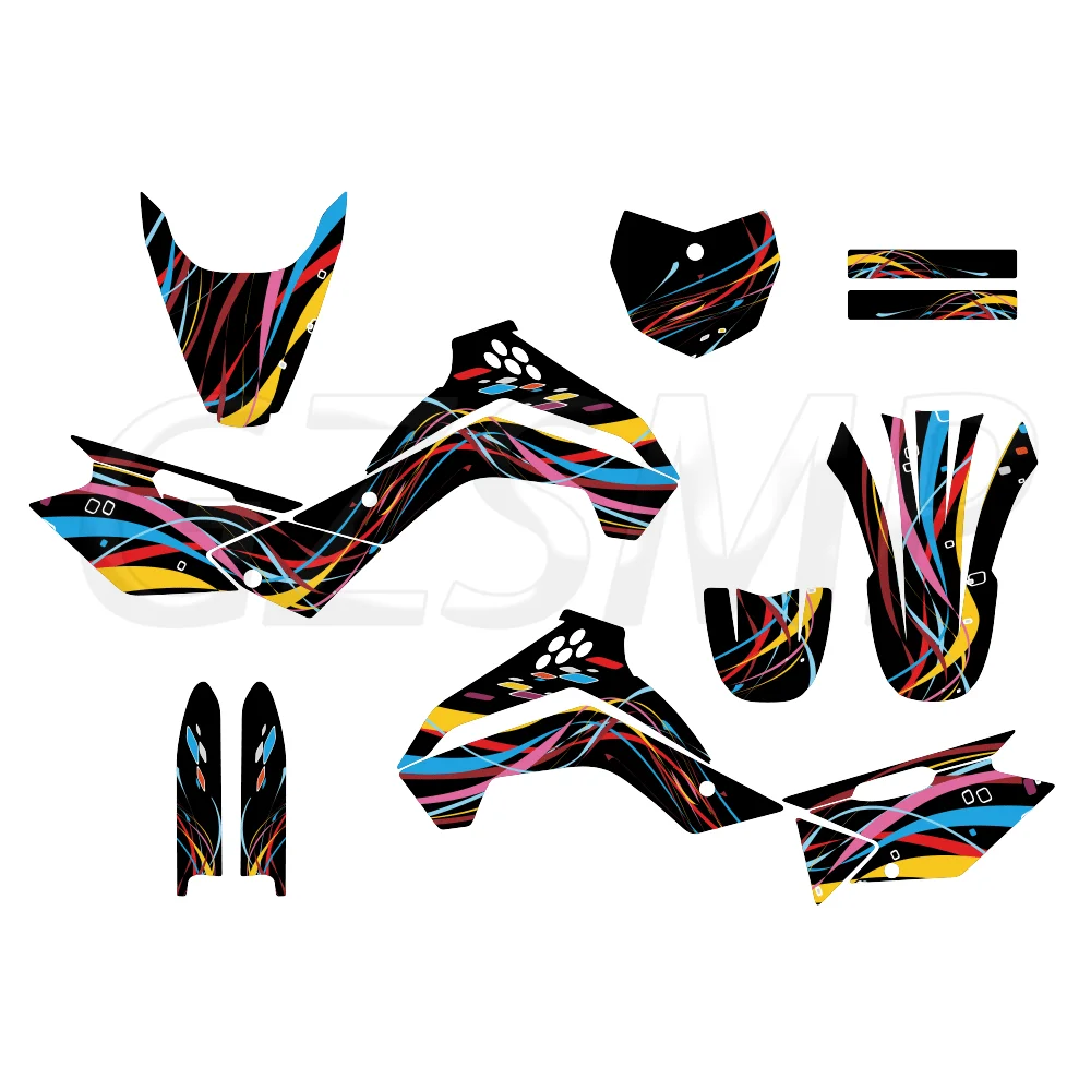 Full Graphic Kit Fit for KAWASAKI KLX 140 2008 - 2018 Motocross Deco Background Decals Stickers  Kits