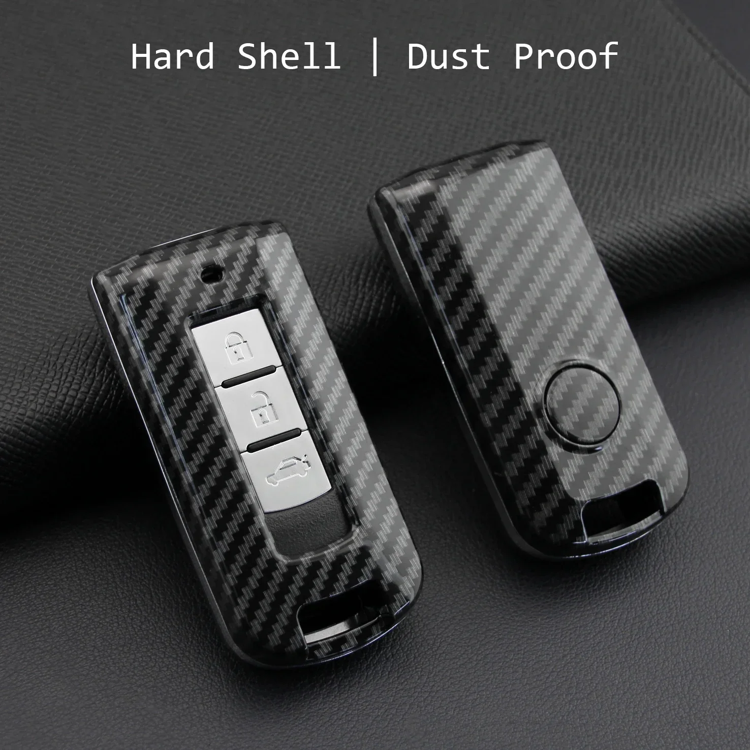 ABS Plastic Carbon Fiber Car Smart Key Case Cover For Mitsubishi Outlander ASX Eclipse Cross Lancer Mirage Montero Pajero Sport