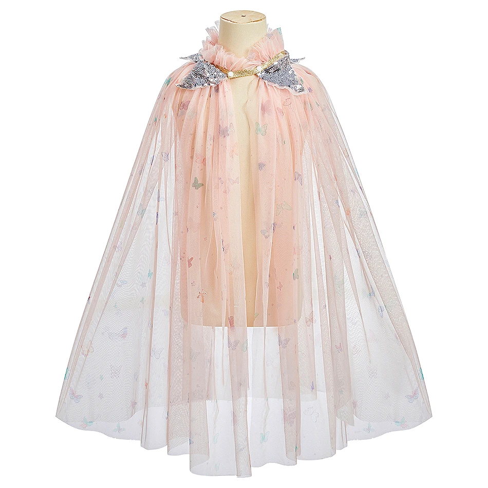 

Детское летнее платье-накидка с бабочками и отложным воротником, новинка 2026 года, для девочек, костюм принцессы, для Хэллоуина и Рождества