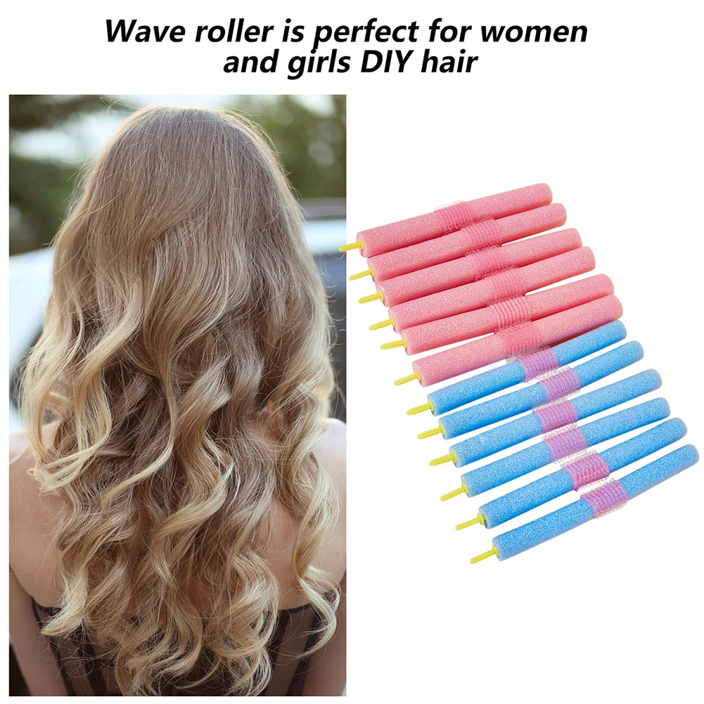 12Pcs Hair Curling Rod Hair Curlers DIY Hair Flexible Curling Rods Soft Spiral Hair Foam Curler Rod Heatless for Women and Kids