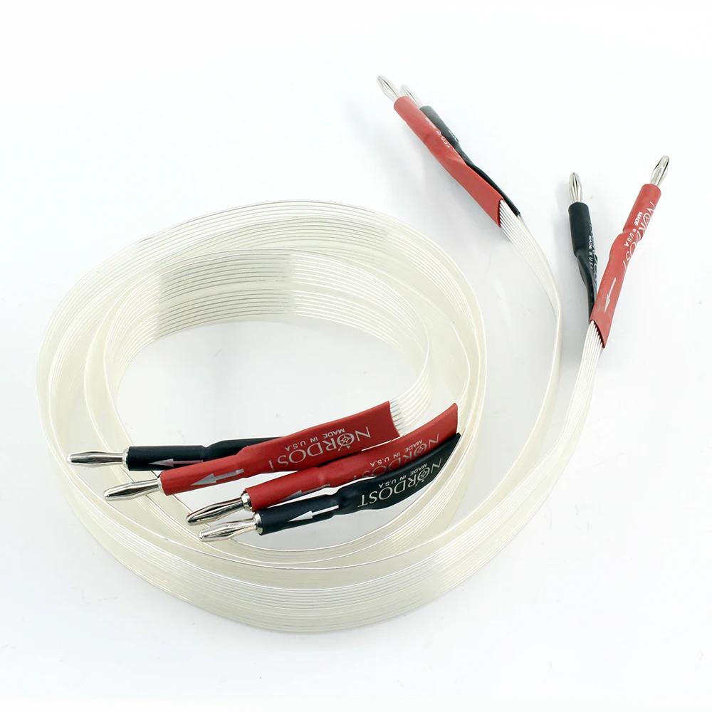 HiFi Audio Speaker Cable OCC Silver Plated Speaker Wire Hi-end Loudspeaker Cable with Gold Plated Banana Plug