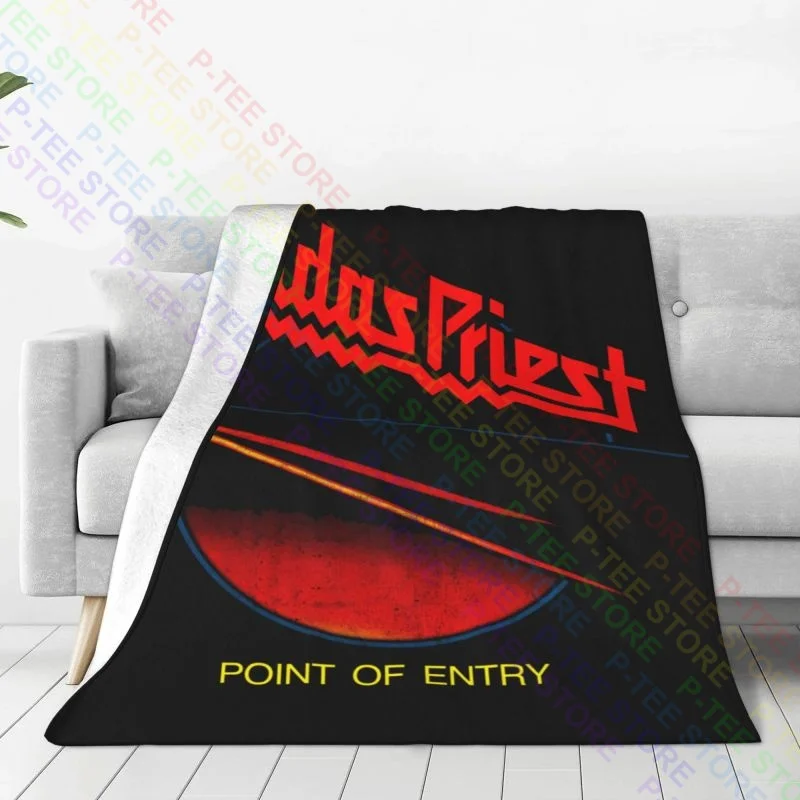 Judas Priest Point Of Entry 01 Blanket Autumn Comfort Plus Velvet Faux Fur Throw Sofa Decorative