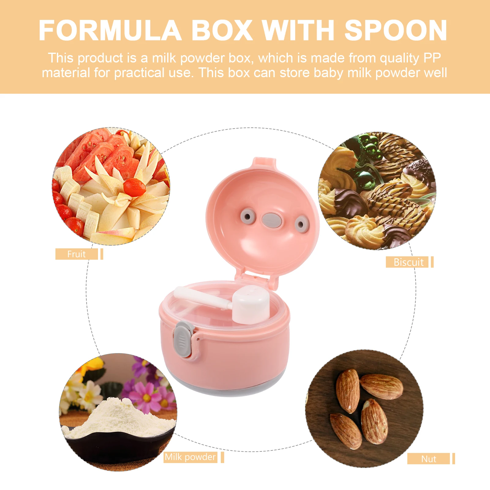 

Baby Formula Dispenser Milk Powder Container Scoop Leakproof Storage Case For Powder Snacks Coffee Tea Spices Sealed