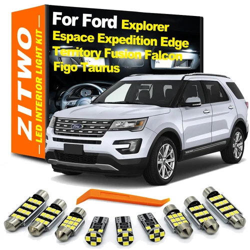 ZITWO Kit de bombillas de lectura de mapa de cúpula Interior LED para Ford Explorer Escape Expedition Edge Fusion Taurus Territory Figo Falcon