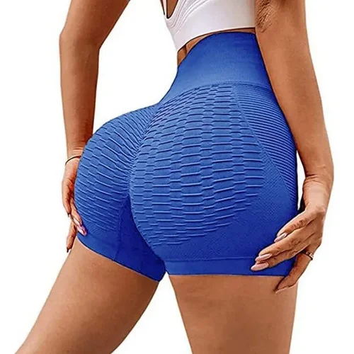 Imagen 1 del producto Pantalones cortos deportivos para mujer, cintura alta, elásticos, ajustados, para entrenamiento, Control corto de barriga, Sexy, Yoga, sin costuras, Fitness, levantamiento de cadera, ropa deportiva