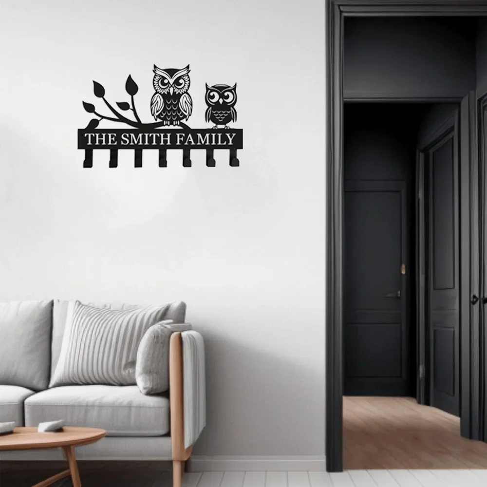 Personalized Metal Owl Coat Hooks Custom Key Hangers Stylish Utility Hooks Ideal for Organizing Coats Keys and More