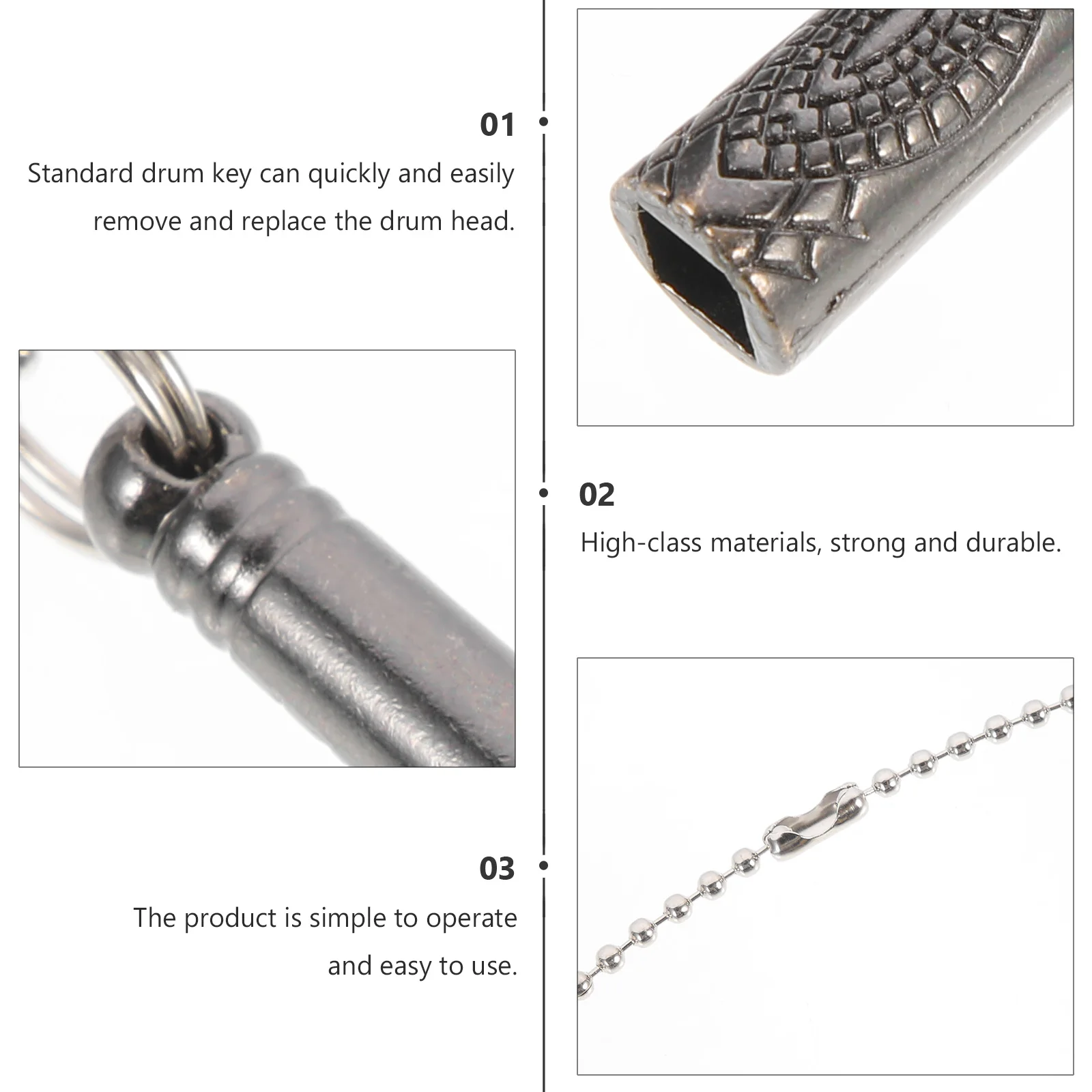 

Drum Key Necklace Tuning Snare Accessories Music Drummer Musical Instrument Wrench