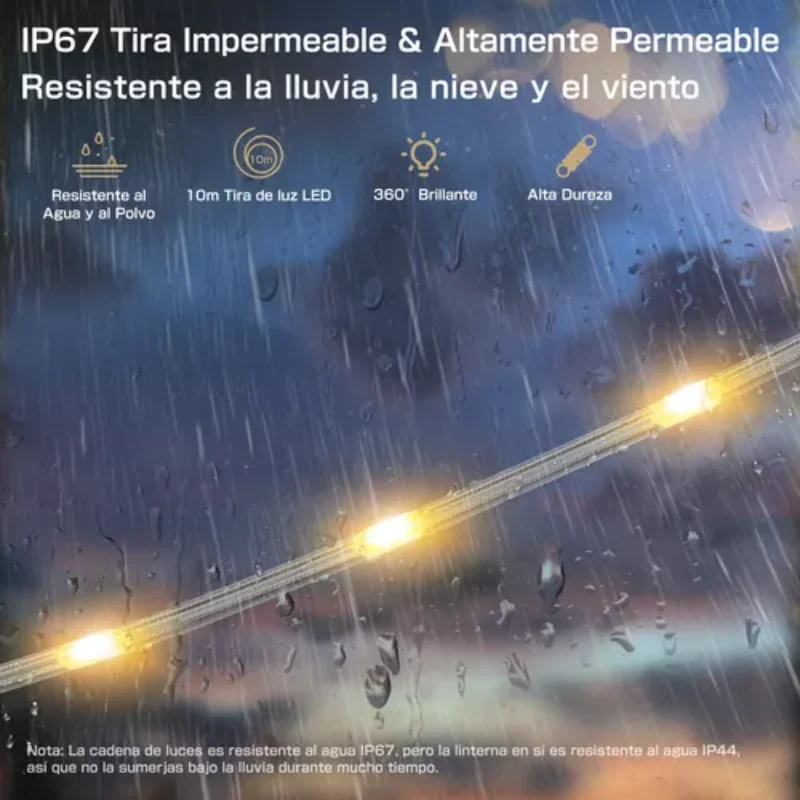 10M lichtstrip met campingslinger en verlichting