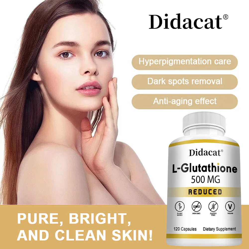 Glutathion-Ergänzungsmittel, L-Glutathion (reduziert), 500 mg, Antioxidans, Leberdetox, Anti-Aging, Verdauungs- und Immungesundheit