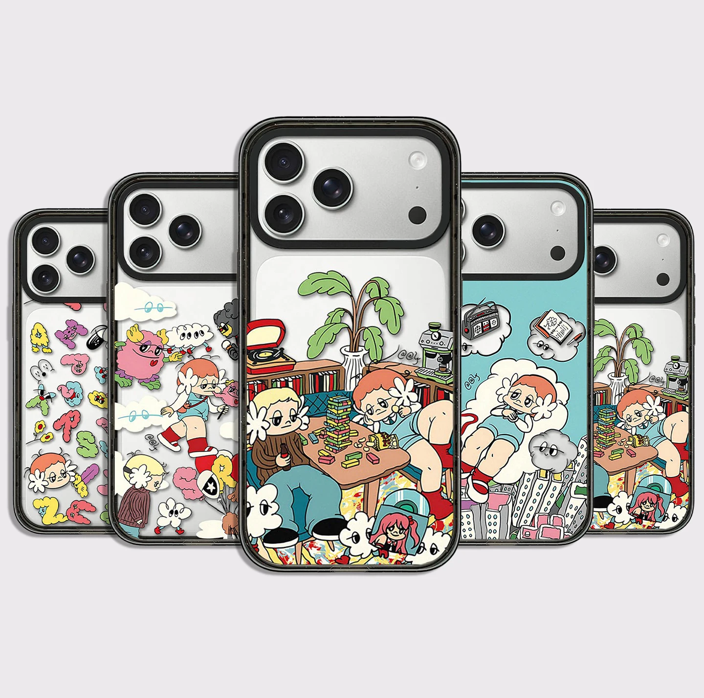Cartoon Flower Ear Girl Impact Black Border Magnetic Phone Case Cover for IPhone 13 14 15 16 17 18 Pro Max Case