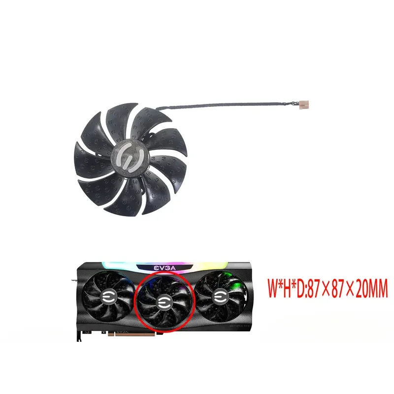 87MM PLD09220S12H T129215SU DC12V 0.55A 4Pin Graphics Card Fan for EVGA RTX 3070 3080 Ti 3090 FTW3 ULTRA GAMING GPU Cooler