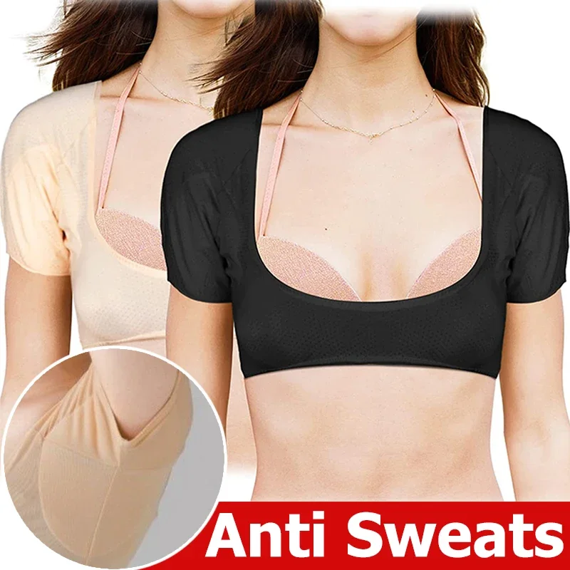 Women Washable T-shirt Shape Sweat Pads Underarm Sweat Absorbing Guards Armpit Anti Sweat Shields Perfume Absorbent Deodorants